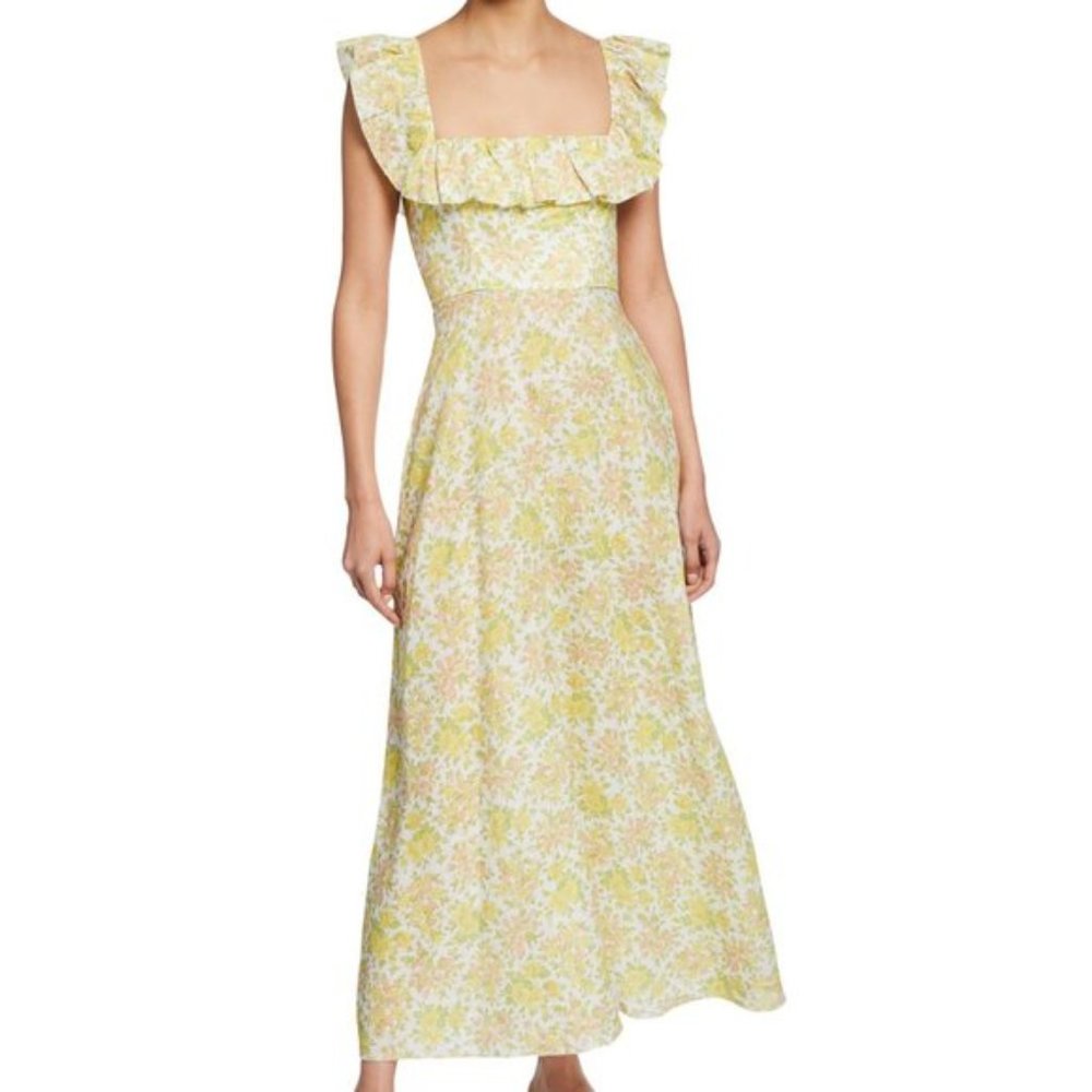 Zimmermann' 'Goldie' Ruffle Long Dress in citrus floral